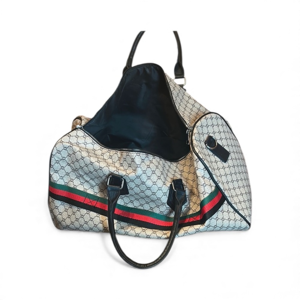 Stylish Beige and Black Tote Bag medium size